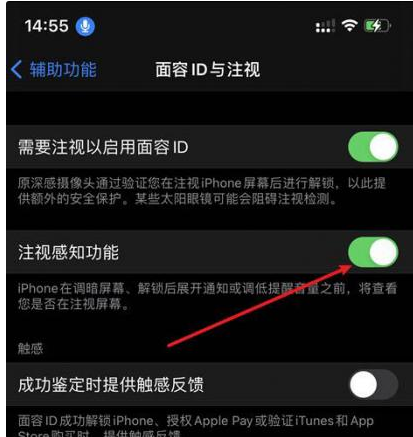 赤坎苹果14维修网点分享iPhone14注视感知功能有什么用 